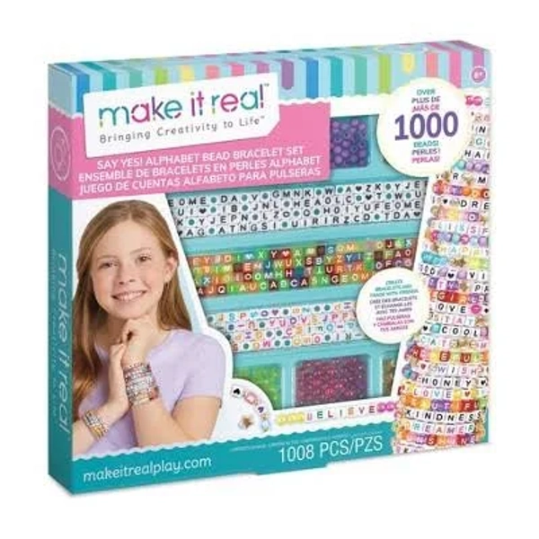 Make It Real Say Yes! Alphabet Bead Bracelet Set