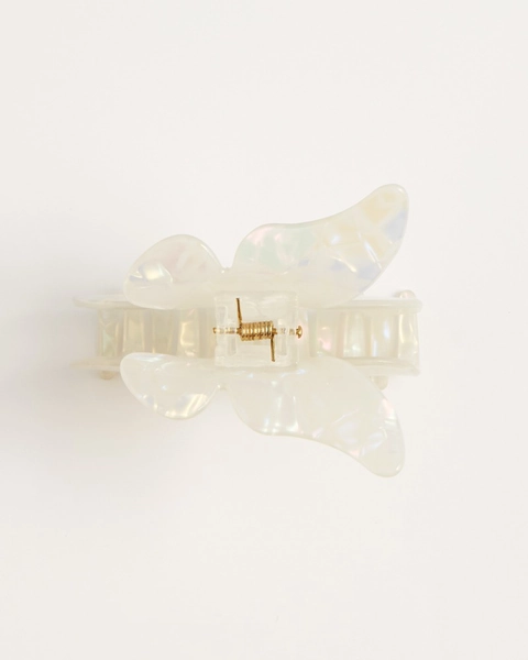 White Butterfly Hair Claw Clip