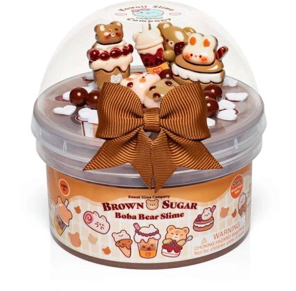 Kawaii Slime Company Brown Sugar Boba Bear Signature Dome Slime
