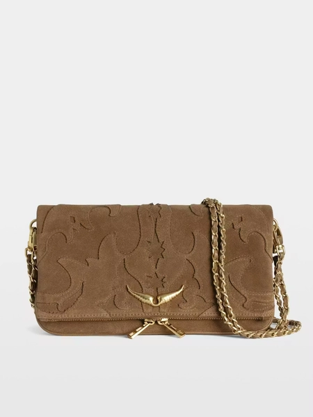 Pochette Rock in Camoscio Cognac Donna