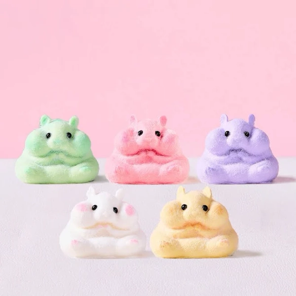 Taba Squishy Flocked Hamster Set Squeeze Toy