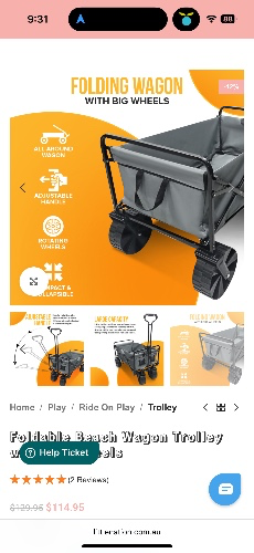 Foldable Beach Wagon Trolley with Big Wheels – Little Nation | Kids Toys, School Accessories, Trampolines, Electronics | Little Nation