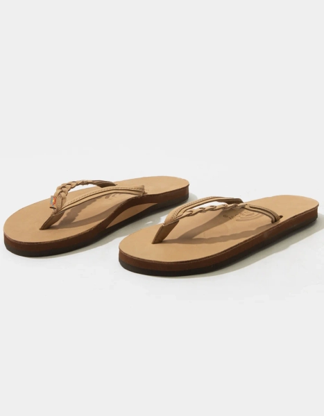 RAINBOW Flirty Braidy Womens Flip Flops - SAND