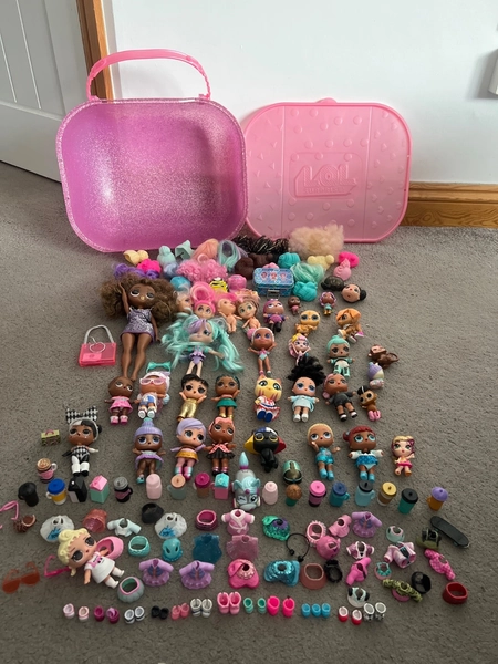 Selection of LOL dolls and similar with assorted accessories 