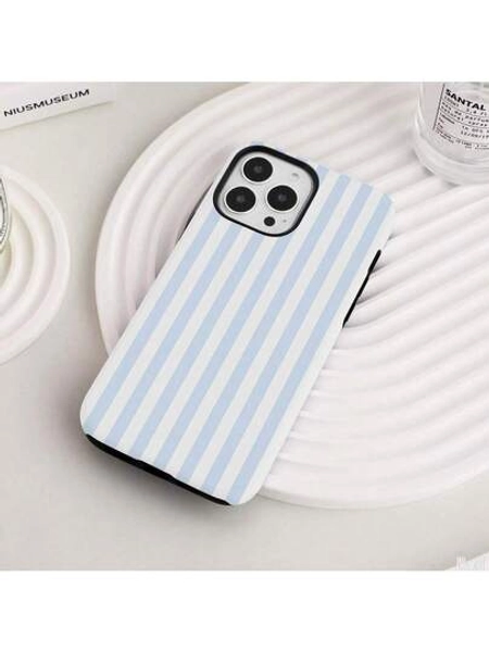 Fresh Blue White Stripes Personalized Phone Case For Phone 14 12 13 Pro Max XR 11 Pro Max Tough Cover SE Phone Case, Christmas Gift