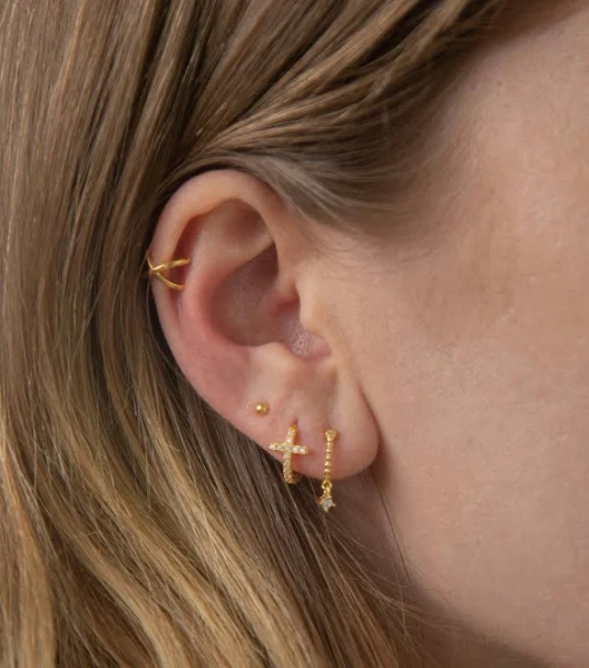 Sterling Silver Cross Ear Cuff