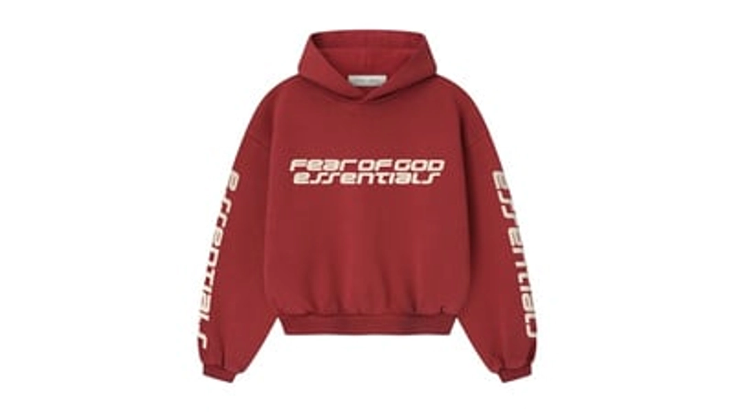 Fear of God Essentials Kids Classic Hoodie in Crimson