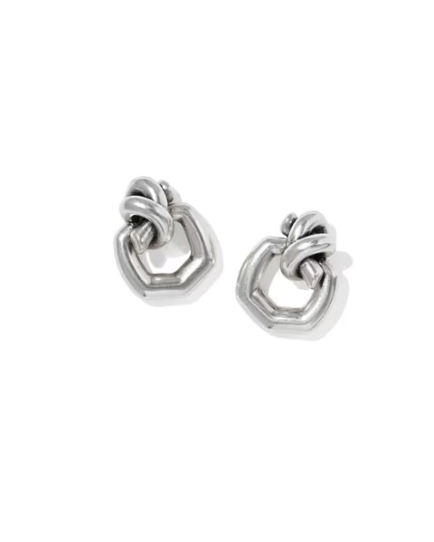 Parker Knot Vintage Silver Open Frame Earrings