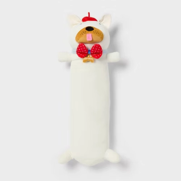 Frenchie Kids' Long Weighted Plush Throw Pillow Cream - Pillowfort™
