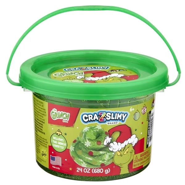 Cra-Z-Slimy Grinch Slime Green Glitter & Confetti 24oz Tub by Cra-Z-Art