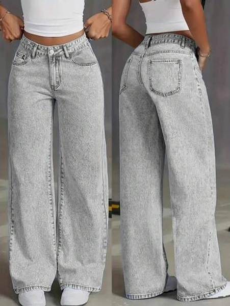 Teen Girl Casual Front Button Pocket Straight Leg Jeans