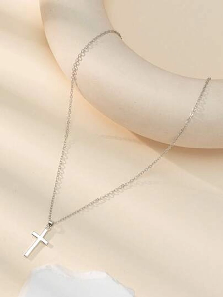 1 Silver Cross Pendant Women's Necklace