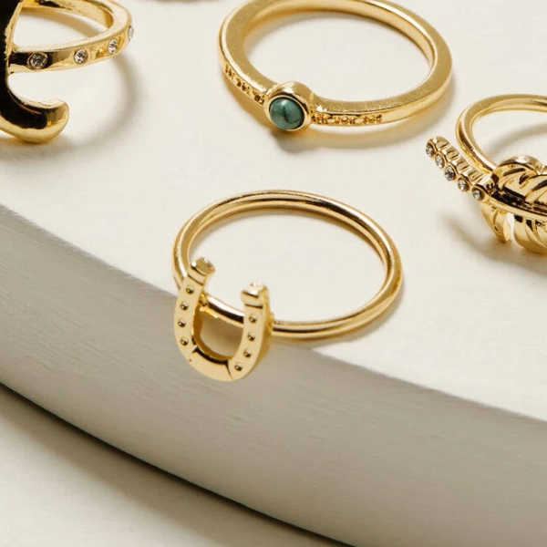 Shyanne Women's Boot Leaf Ring Set