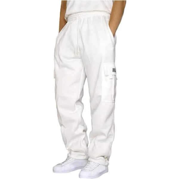Men's Loose Fit Open Bottom Fleece Joggers with Pockets