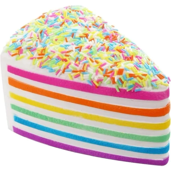 Anboor 5.8 Inches Squishies Cake Rainbow Jumbo Slow Rising Kawaii Scented Cheese Squishies Valentines Day Stress Relief Kid's Toys