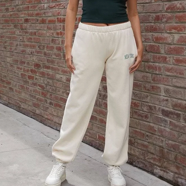 John Galt Women's White New York Rosa Sweatpants