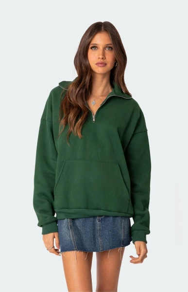 Oversized Quarter Zip Sweatshirt