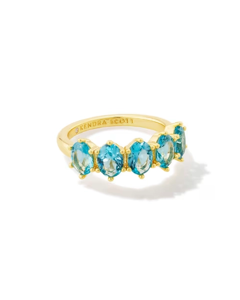 Cailin Gold Crystal Band Ring in Purple Crystal