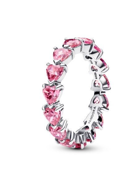 Band of Pink Hearts Ring