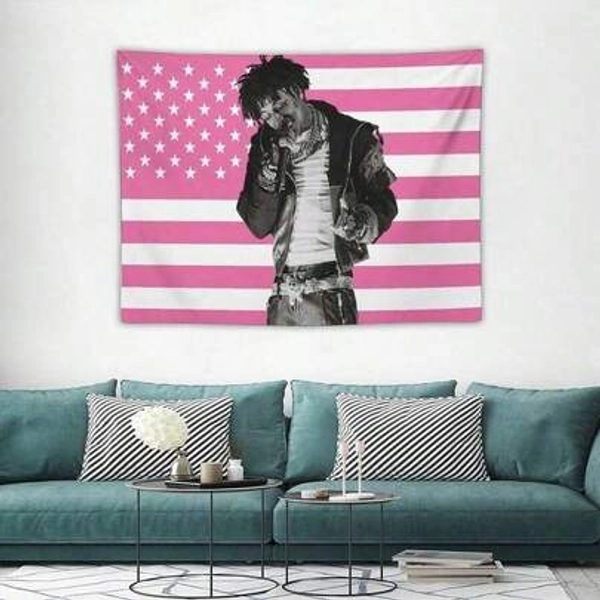 American Flag Design Youngboy Music Never Rapper Broke Again Tapestry Background Cloth Wall Hanging Curtains Wall Decoration Bathroom Posters Beach Towels Decorative Cloth Wall Decoration Tapestry Room Decoration - Size 20*30inch (51*76cm) - Very Small