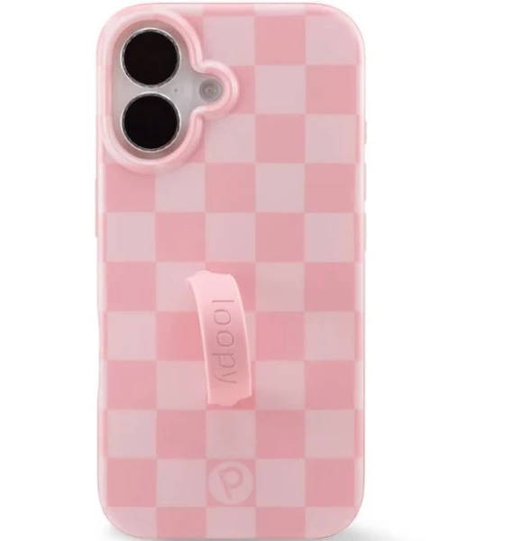 Loopy Cases Blush Checkered Cases for Apple iPhone 16
