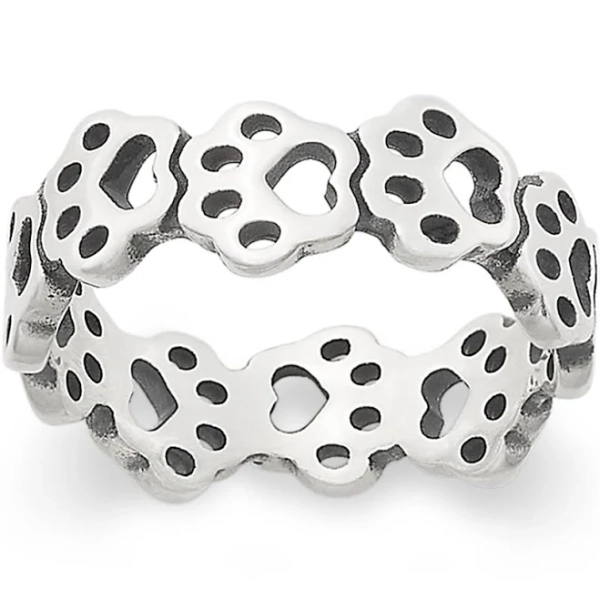 James Avery Connected Paw Prints Sterling Silver Novelty Band Ring
