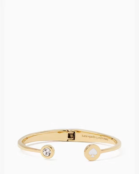 White Spot The Spade Open Hinge Bangle