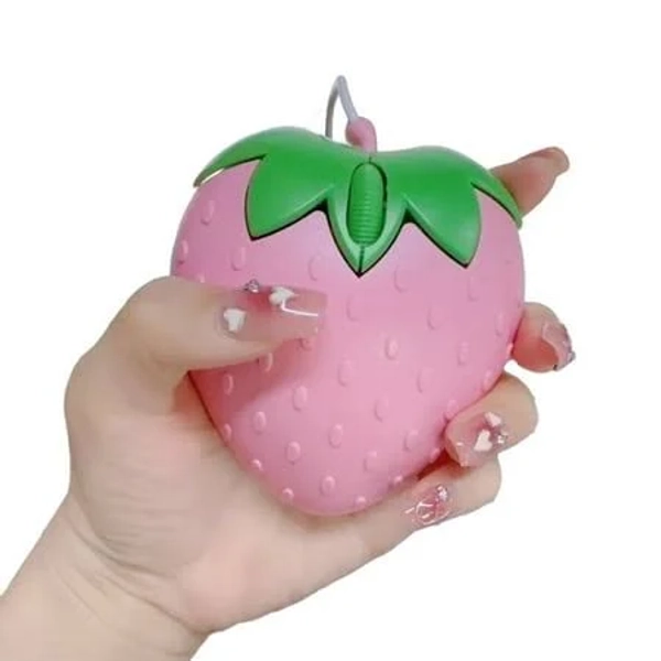 Adorable Pink Strawberry Mouse USB Mouse Optical Gaming Mouse for Laptops