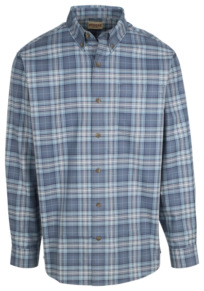 RedHead Wrinkle-Free Easy-Care Button-Down Long-Sleeve Shirt - Blue Plaid - S