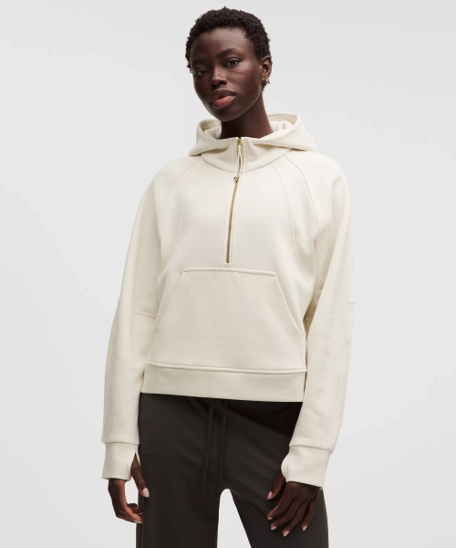 Scuba Evolve Oversized Half-Zip Hoodie - Light Ivory/Gold - L