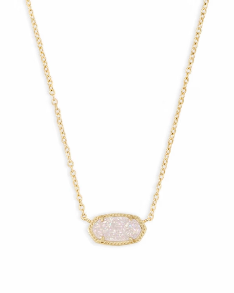 Elisa Gold Pendant Necklace in Iridescent Drusy