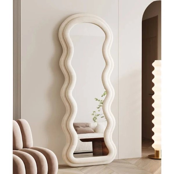 Christye Full Length Irregular Wavy Arched Floor Mirror