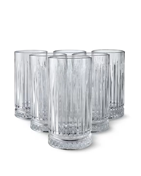 6 Clear Manhattan Hiball Glasses - Clear - Miscellaneous