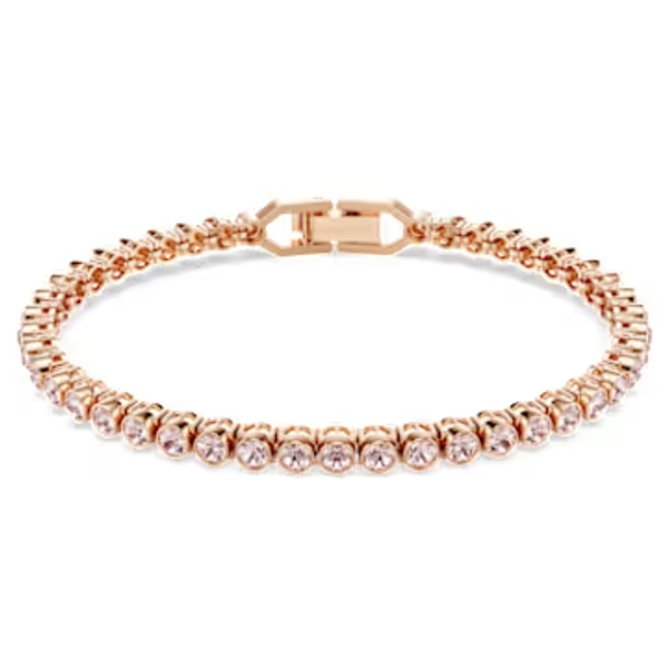 Imber Emily Tennis bracelet, Round cut, Pink, Rose gold-tone plated