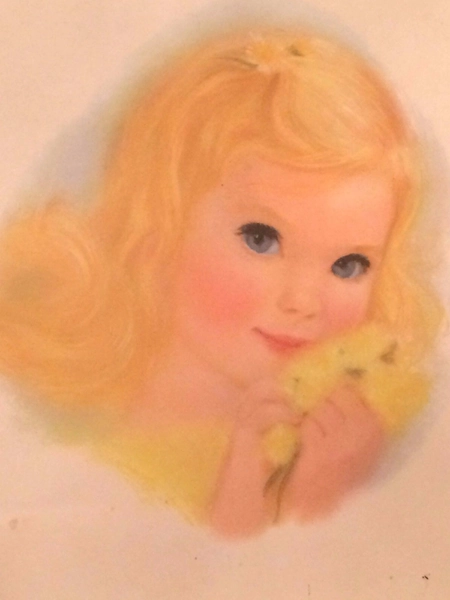 Picture Print Blond Baby Girl Frances Hook 11 x 14in Northern Tissue Adv Vtg