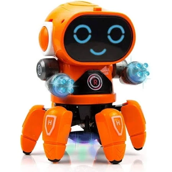Lvelia Robot Toy for Kids, Intelligent Electronic Walking Dancing Robot Toys with Flashing Lights and Music for Age 3-12 Year Old Boys Girls Birthday