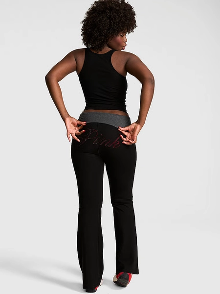All-Day Cotton Foldover Flare Leggings