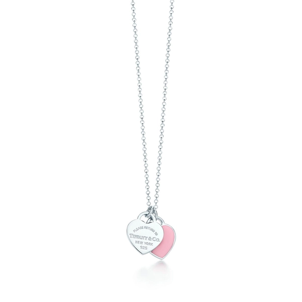 Return to Tiffany™ Pink Double Heart Tag Pendant