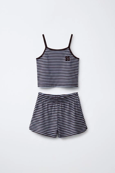 STRIPED T-SHIRT AND BERMUDA SET