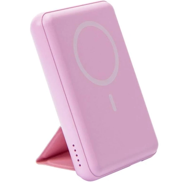 MagSafe Compatible 5000mAh Magnetic Wireless Power Bank with Foldable Kickstand