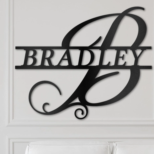 Custom Split Letter Wall Accent, Metal Name Sign Wall Art, Personalize Family Gift Wall Décor