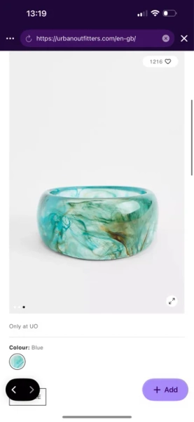 Silence + Noise Turquoise Resin Bangle