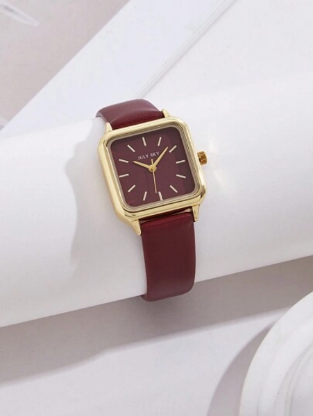 JULYSKY 1 pezzo Orologio da donna Ancora rosso, classico semplificato, in oro rosa al quarzo, regalo per la vita quotidiana e le vacanze