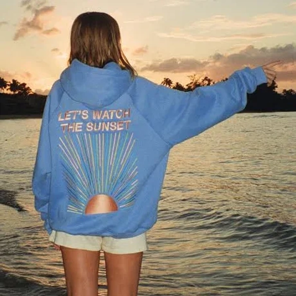 Let's Watch The Sunset Oversized Lux Hoodie