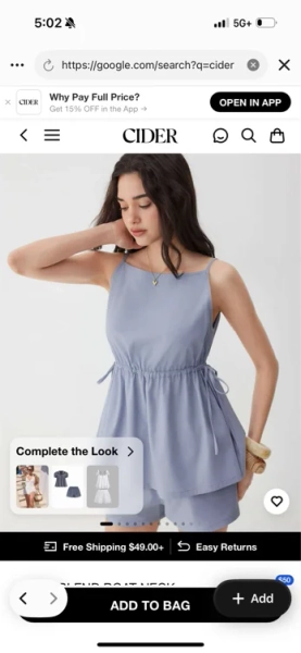 Cotton Square Neck Lace Panel Gingham Top & Mid Rise Bubble Hem Shorts Set