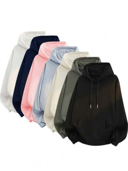Blueplus Men's Solid Hoodies - Casual Loose Fit Drawstring Hooded Sweatshirt With Side Pockets, Men's Casual Sportswear And Loungewear - Great Gift For Everyday Use