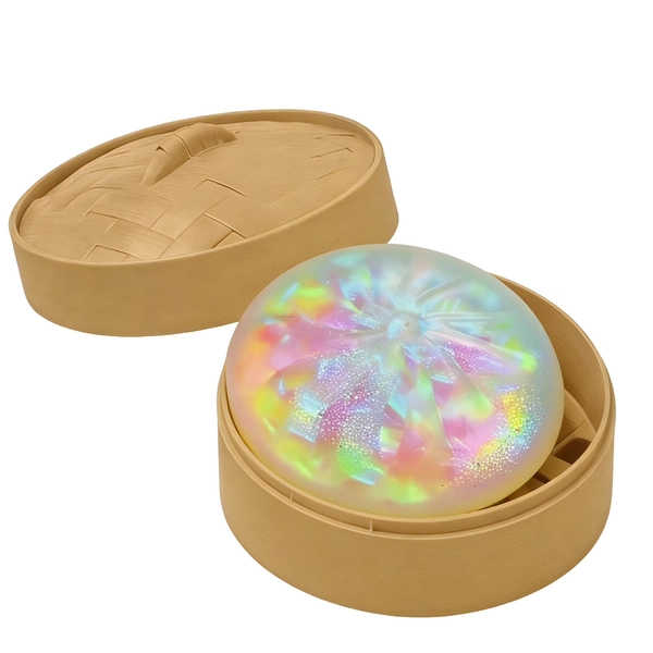 Dumpling Squishies Toys, Giant Glitter Dumpling, Colorful Dumplings Stress Balls Fidget Sensory Toys,Squeeze Dough Ball Stress Relief Hand Toys with Food Steamer Stretchy Desk Toys (Multicolor)