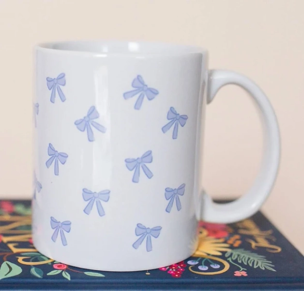 Blue Bows Medium Ceramic Mug