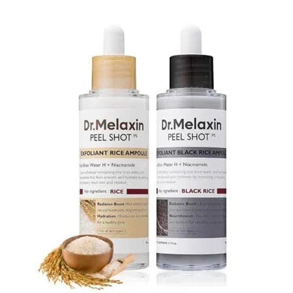 Dr_melaxin_peel_shot_glow_black+white__rice_peeling_ampoule,_soft_exfoliating_face_and_body_scrub_dead_skin_cells_party Favors