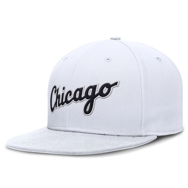 Chicago White Sox Nike Wordmark Dri-FIT Round Bill True Fitted Hat - White